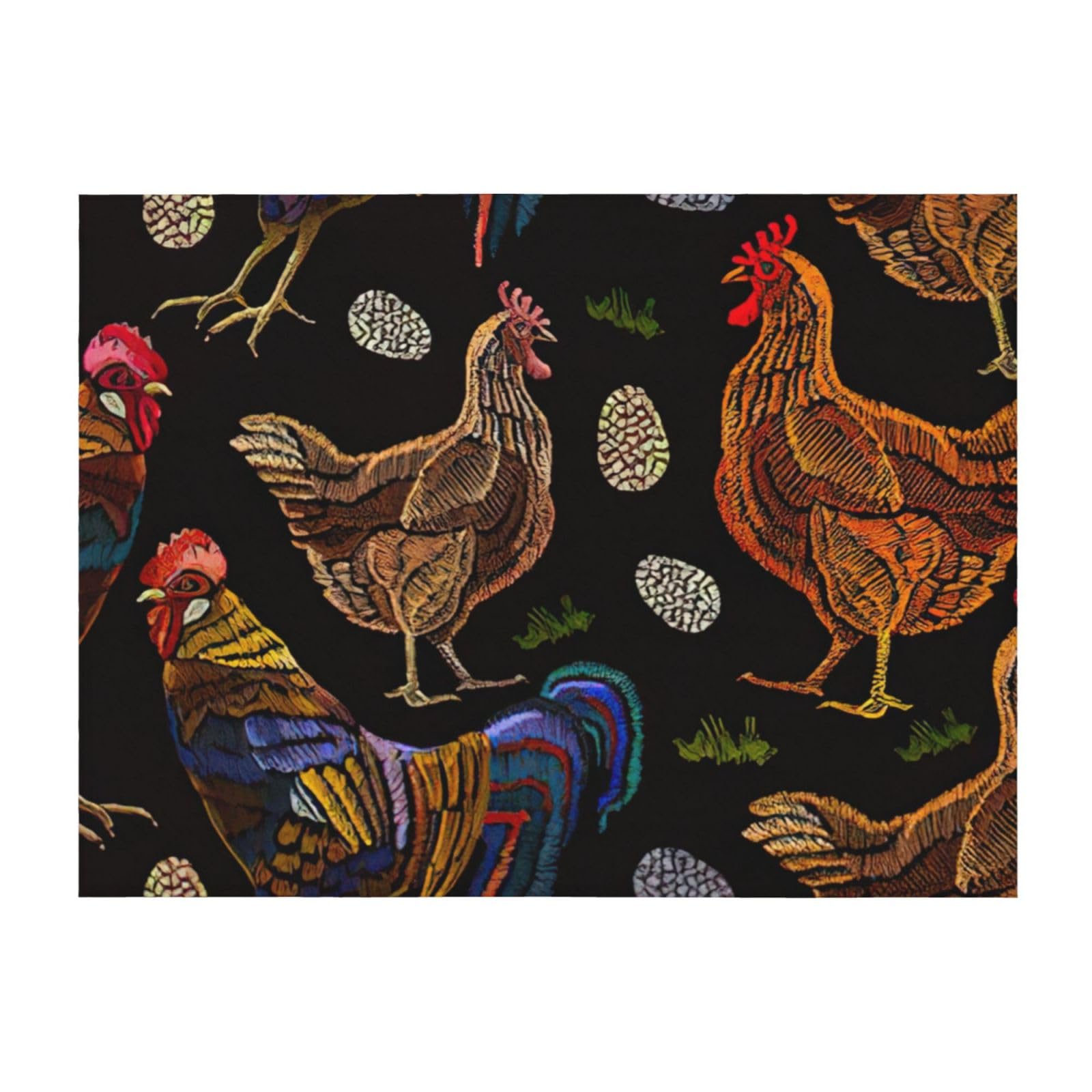 Couverture de lit légère EdWal en microfibre plaid imprimé poulet toutes tailles