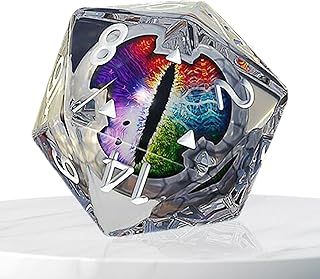 Dados de RPG - Mini Diceresina - Conjunto de dados de RPG poliédricos feitos à mão com bordas afiadas e belas inclusões para estética Pengzi