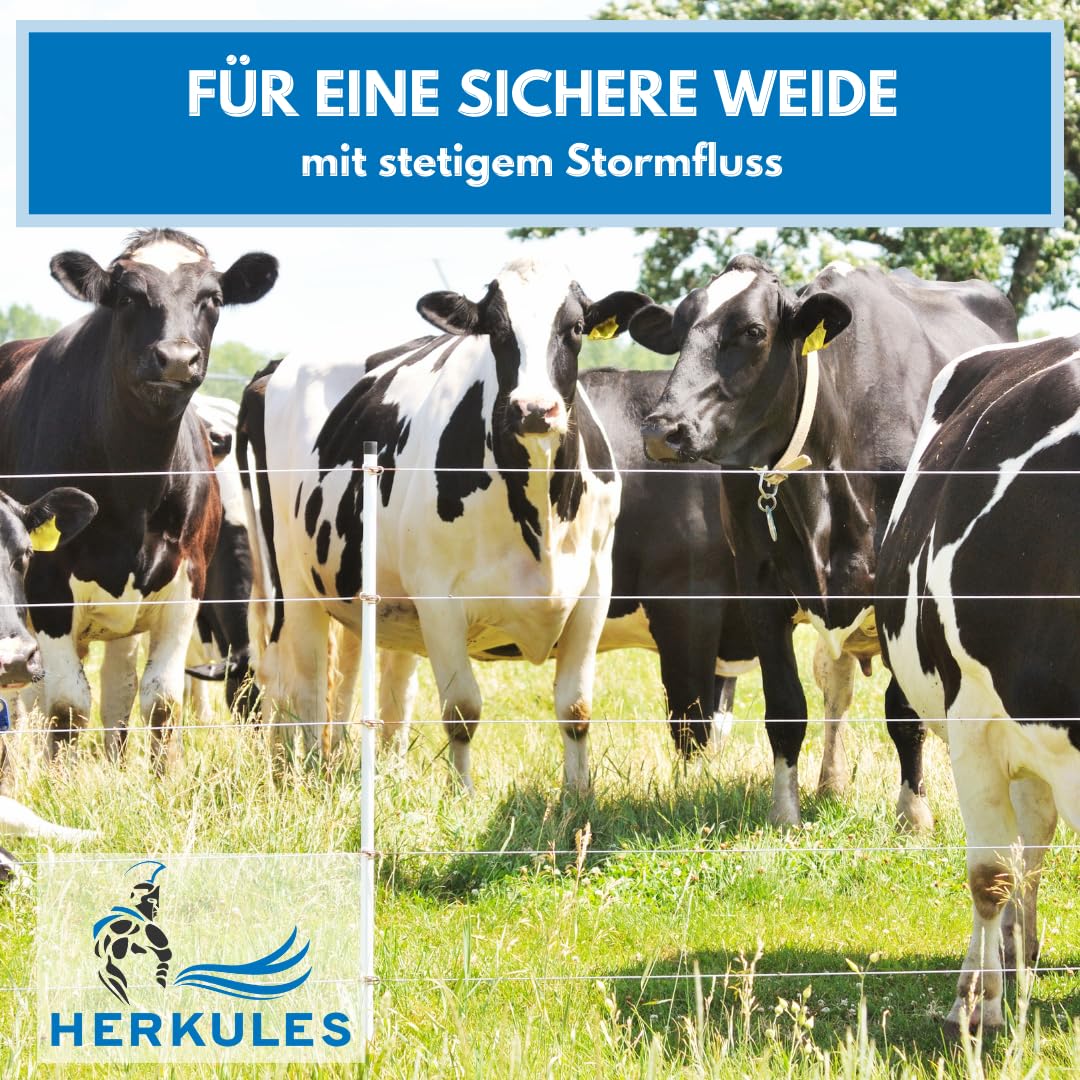 Farmland Herkules Power Weidezaunlitze - 1000 Meter Weidezaun Band mit 0,33 Ohm/m - Robuste Weidelitze BF Turbocord - Weidezaun Litze für alle Tierarten
