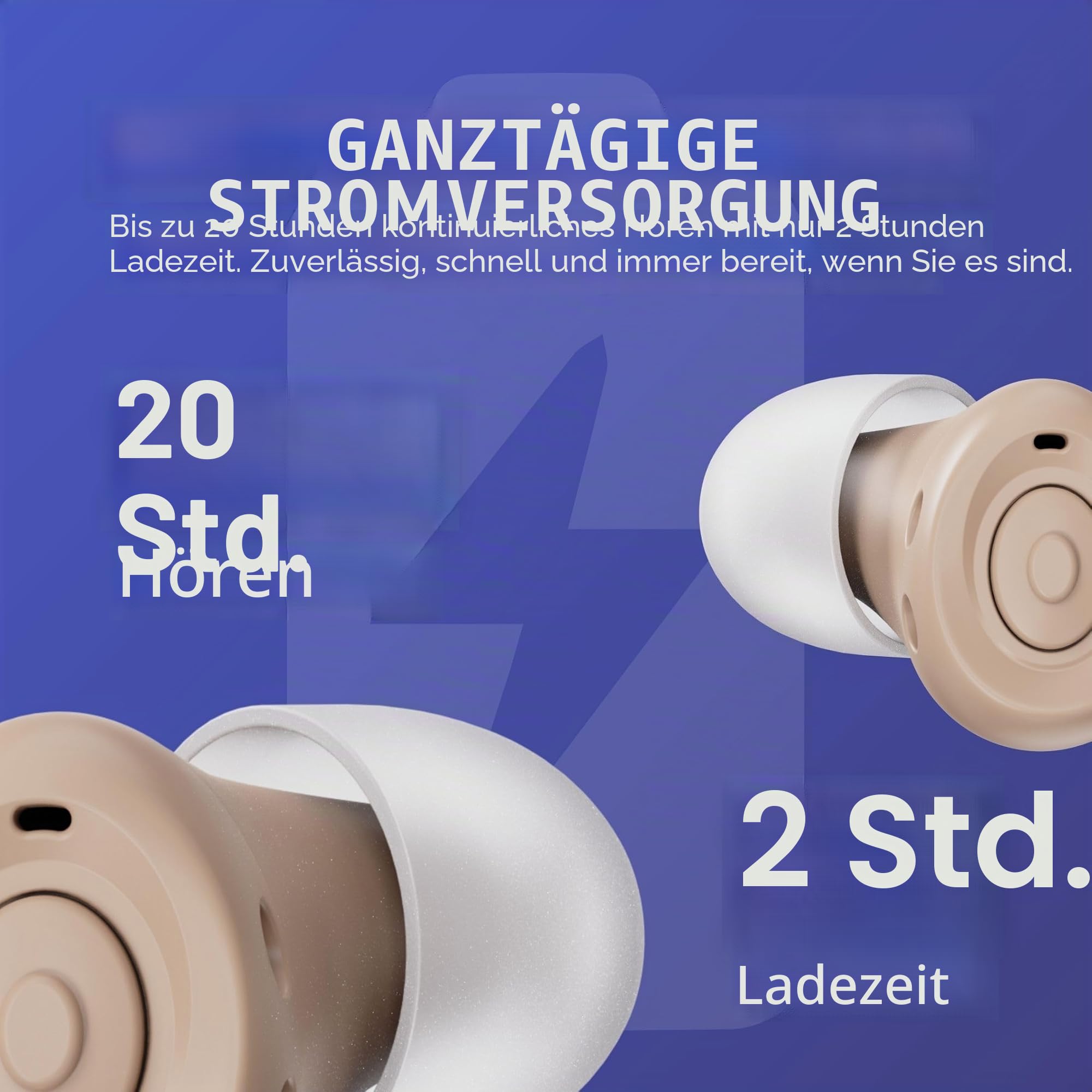 Sonorizon Hearing Soundverstärker, wiederaufladbares digitales In-Ear-Gerät mit adaptivem Sound-Boost, 20-Stunden-Akku, fast unsichtbare Hörverstärkungsknospen für Erwachsene und Senioren