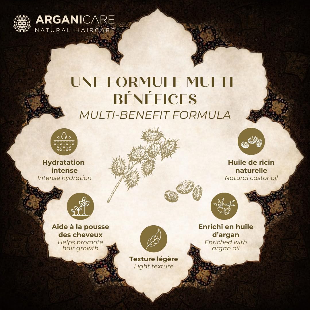 Arganicare | Duo Shampoo + Balsamo | Castore | Acceleratore della crescita | Pulisce e idrata delicatamente i capelli | Tutti i tipi di capelli | 1x400 ml+ 1x400 ml