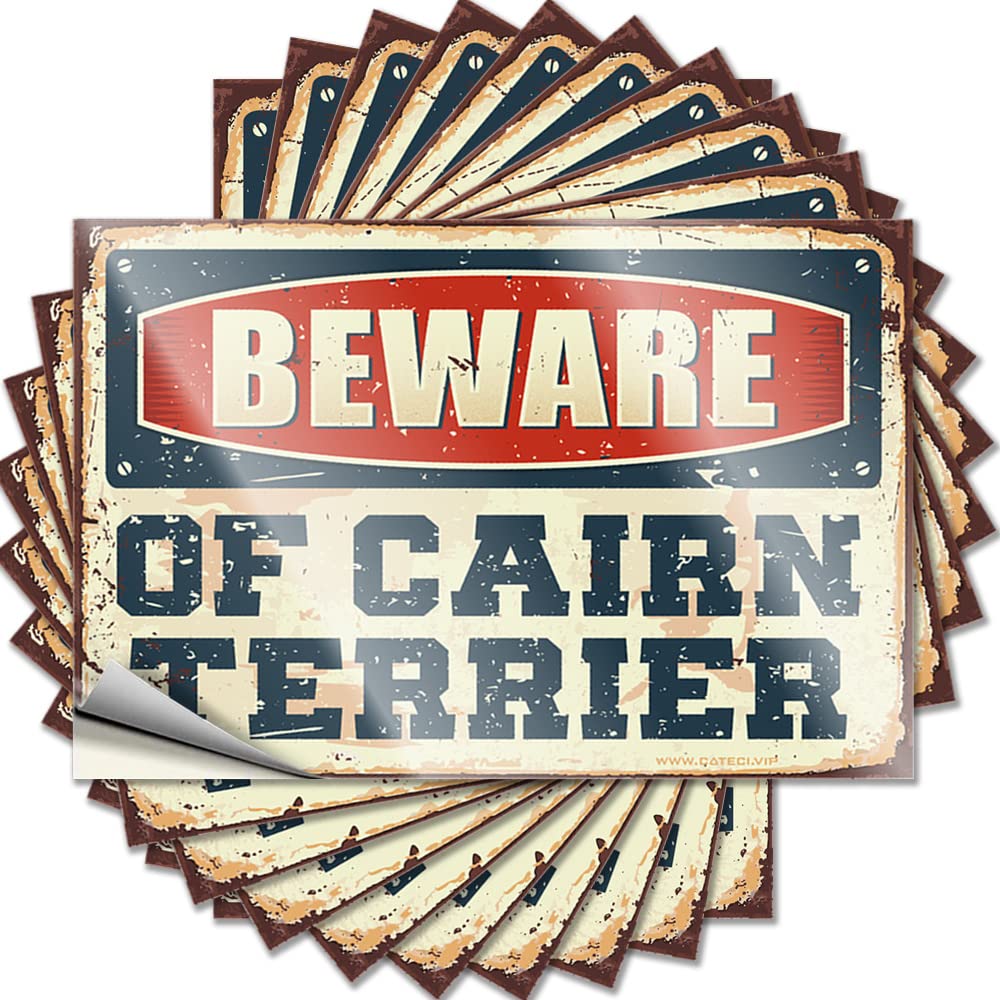 Sticker Fuzzy Spring Porch Decor Waterproof - Beware of Cairn Terrier Accessory Self Adhesive Decal for Car Use(8X12CM)