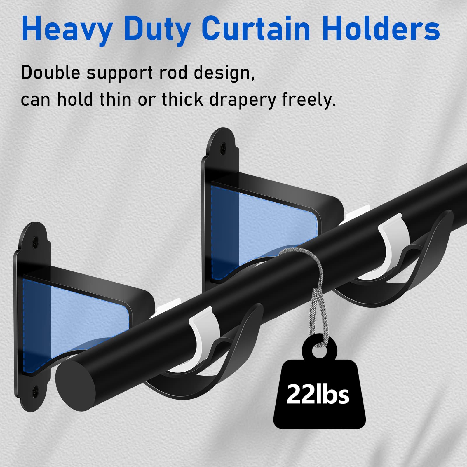 Curtain Rod Brackets - Heavy Duty & Secure -6