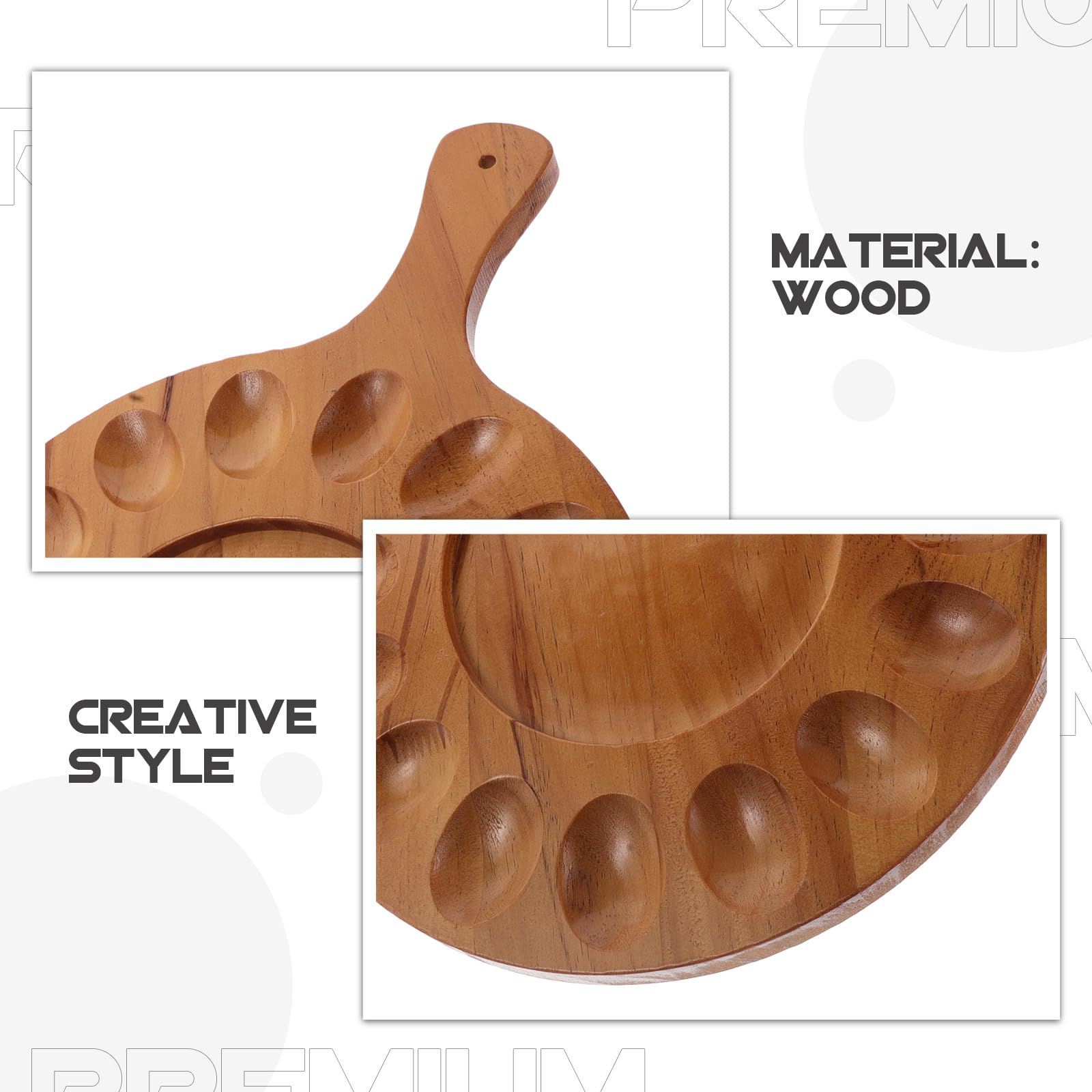 Organizador de Huevos de Madera para Encimera Diseño Creativo y 16 Compartimentos, Bandeja Pulida y Estilizada para Exhibir Huevos Rellenos en Cocina