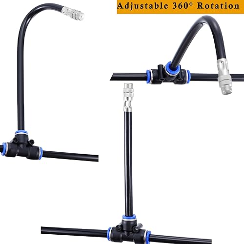 Miniatura 10 de Mornajina Paquete de 3 boquillas de nebulización de latón de 2 vías con manguera integrada de 13 pulgadas para sistema de refrigeración al aire