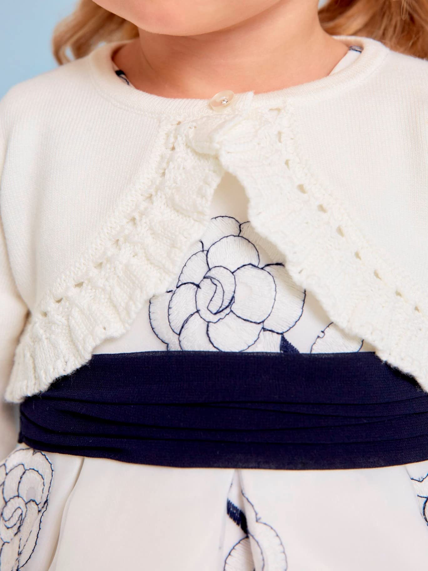 Abel & Lula Strickjacke Bolero für Baby - Mädchen Weiss