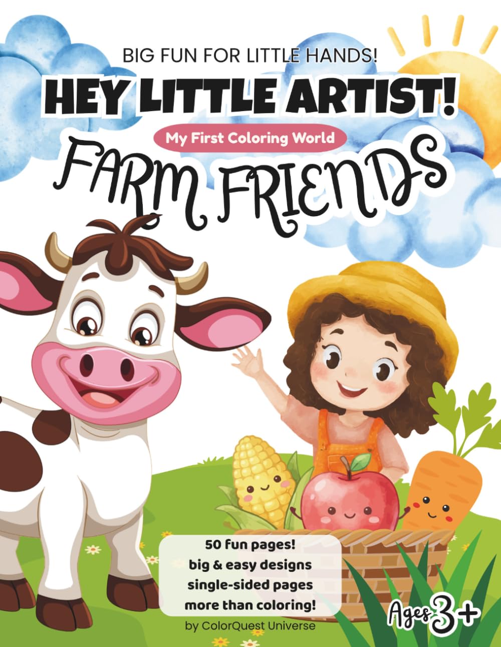 Hey Little Artist! My First Coloring World: Farm Friends (for Kids ages 3+)