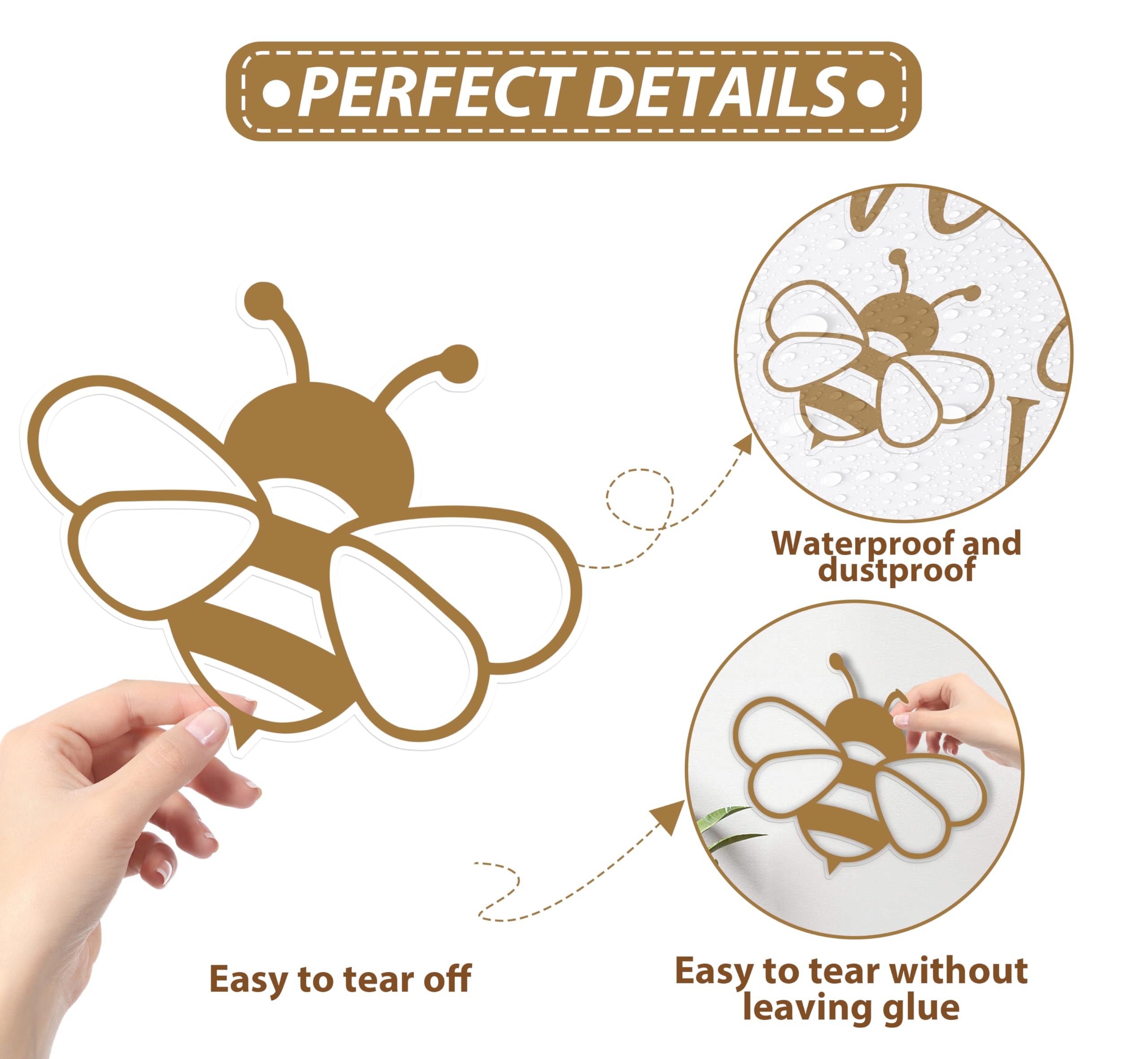 A Little Honey is on The Way Decal - Bee Baby Shower Decorations - Gender Reveal Bee Themed Party Decal for Balloon Arch Backdrop Brown - Image 3