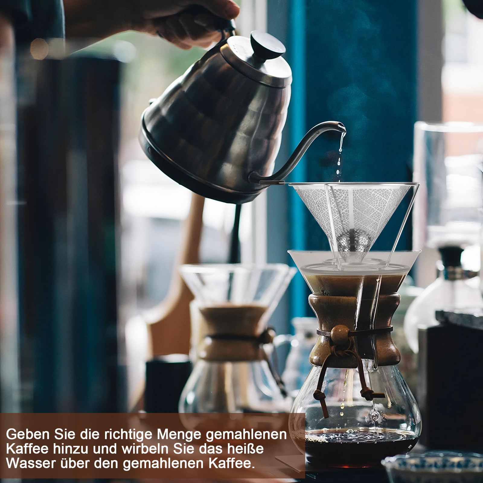 Edelstahl-Kaffeefilter Wiederverwendbar – Für 1–4 Tassen, Spülmaschinengeeignet