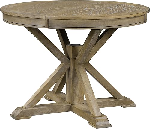Miniatura 8 de LUMISOL Mesa de comedor redonda para 4 personas, mesa de cocina extensible de 42 a 54 pulgadas con hoja extraíble y base de pedestal, mesas de