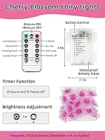 Vista 20 de Paquete de 2 guirnaldas de luces LED, funcionan con pilas, 5 m, 50 luces intermitentes, temporizador, impermeables, para habitaciones, bodas