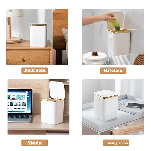 Miniatura 5 de Mini basurero de calidad adecuado para escritorios, mesas de café o mesas de tocador, mesitas de noche