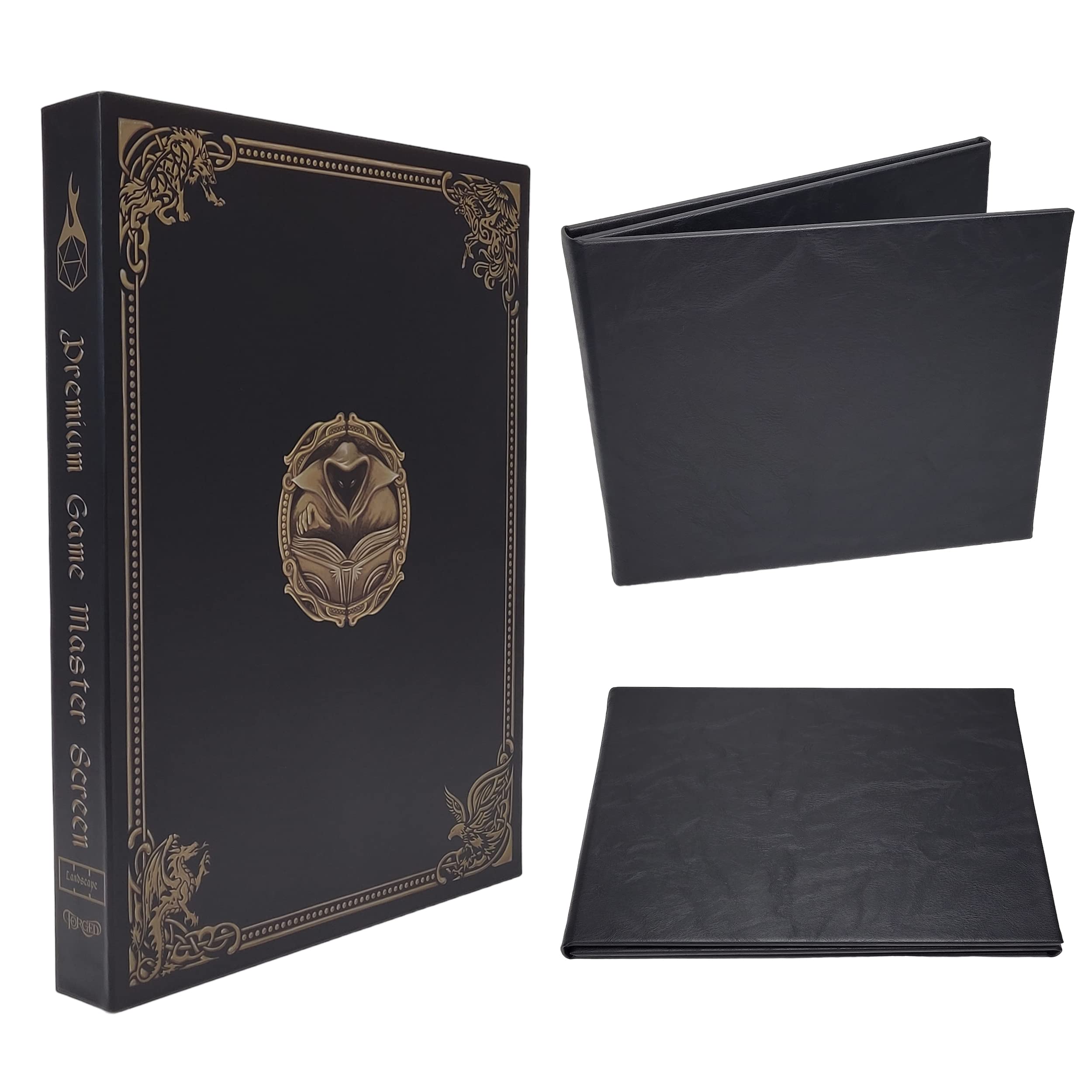 Premium Game Master Screen – Orientation paysage – Accessoire pour campagnes RPG de table – Noir