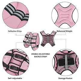 APEXUP 15lbs Weighted Vest Men Women, Weight Vest for Women Workout Equipment for Strength Training Running (Pastel Pink)