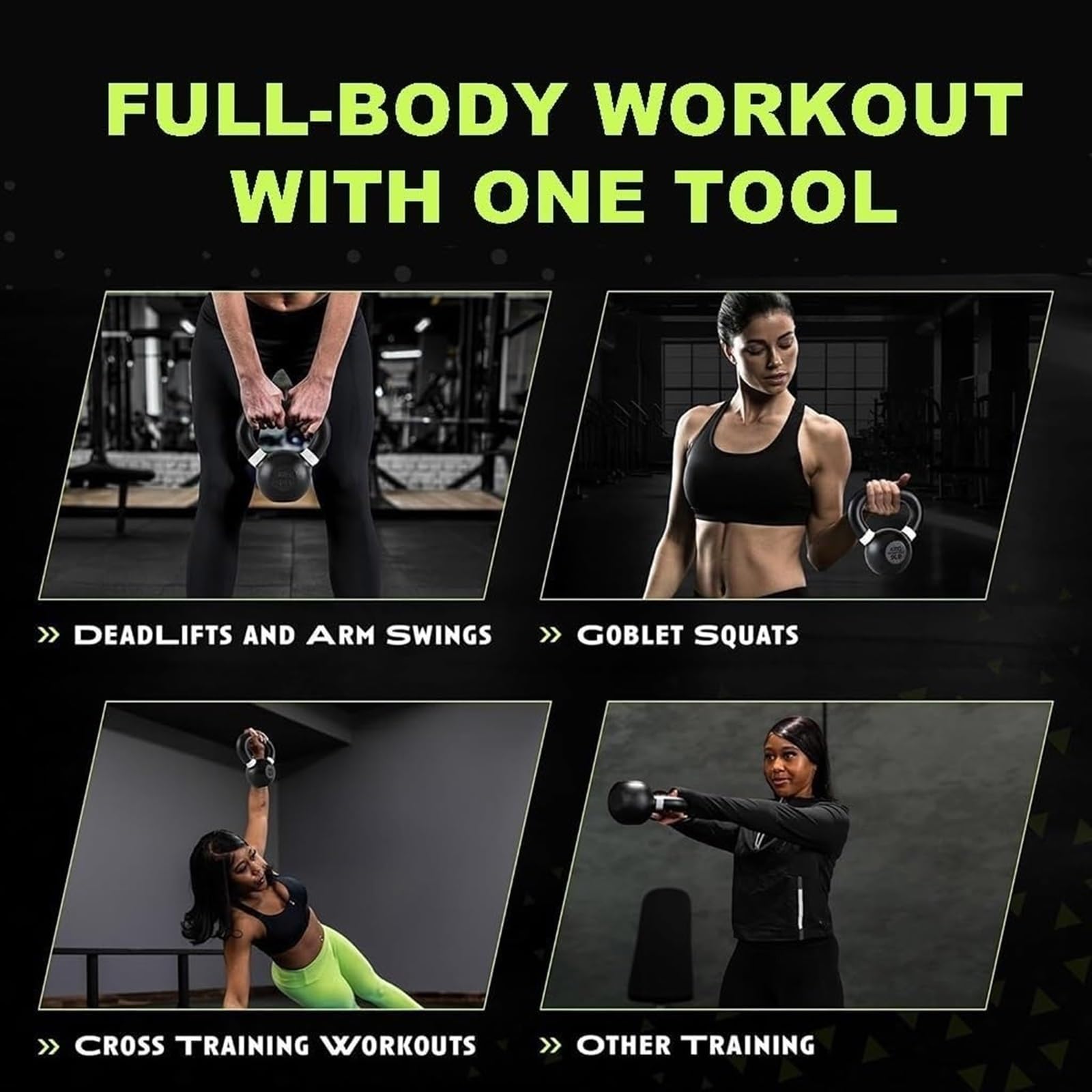 Kettlebell do treningu siłowego dla mężczyzn i kobiet, żeliwny Kettlebell z szerokim uchwytem do domowej siłowni i zestawu ciężarków do ćwiczeń (rozmiar: 10 kg)