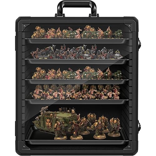 Miniatures Storage Case Miniatures Transport Case Aluminum Alloy Frame with Lock (X-Large Size)
