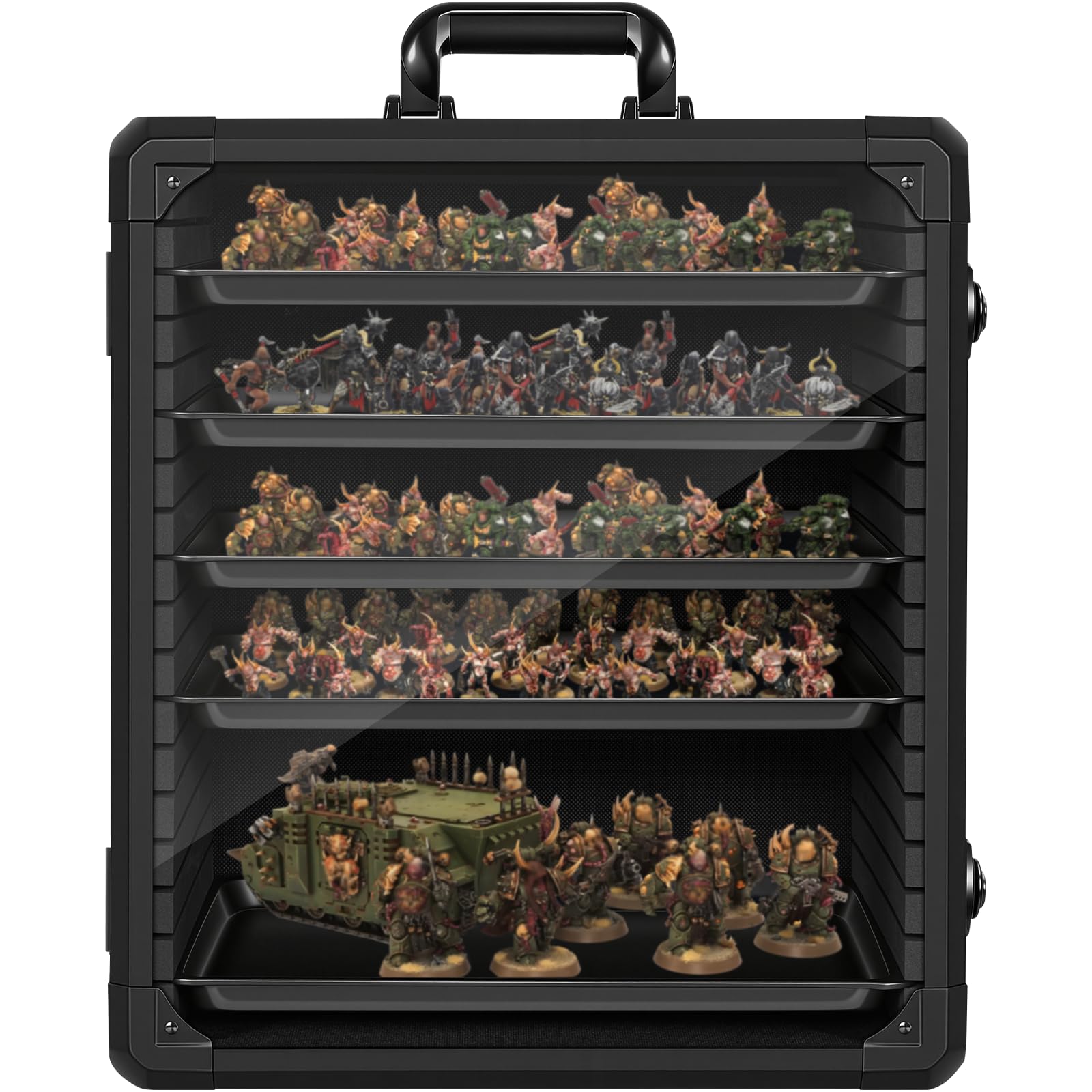 Miniatures Storage Case Miniatures Transport Case Aluminum Alloy Frame with Lock