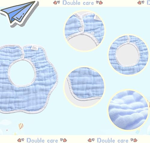 Miniatura 3 de Baberos de muselina para bebé, unisex, suaves y absorbentes, de varias capas, baberos para babear y dentición, niños y niñas