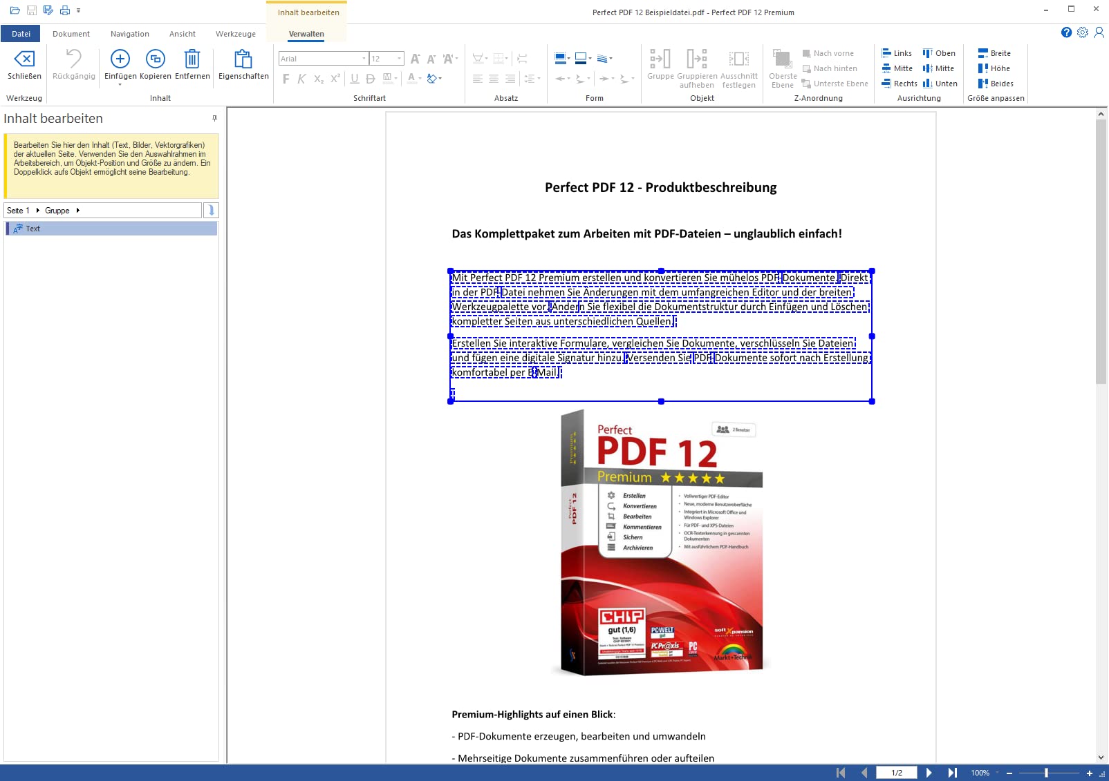 Perfect PDF 12 Premium inkl. OCR - 2 USER - PDF erstellen, bearbeiten, sichern