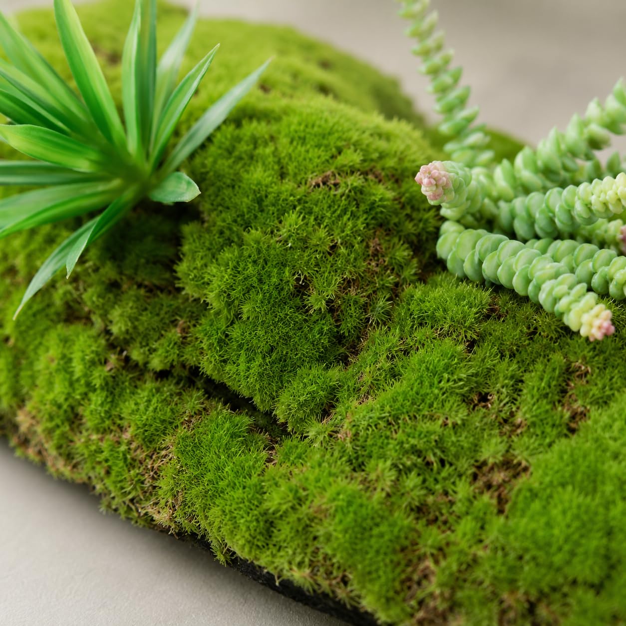 Artificial para Dioramas, Decoración Interiores, con Piedras, 25x20x17cm, Verde/Gris/