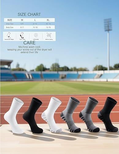 Miniatura 6 de Airacker Calcetines atléticos deportivos para correr, calcetines de pantorrilla, acolchados y transpirables, para hombres y mujeres (6 pares)