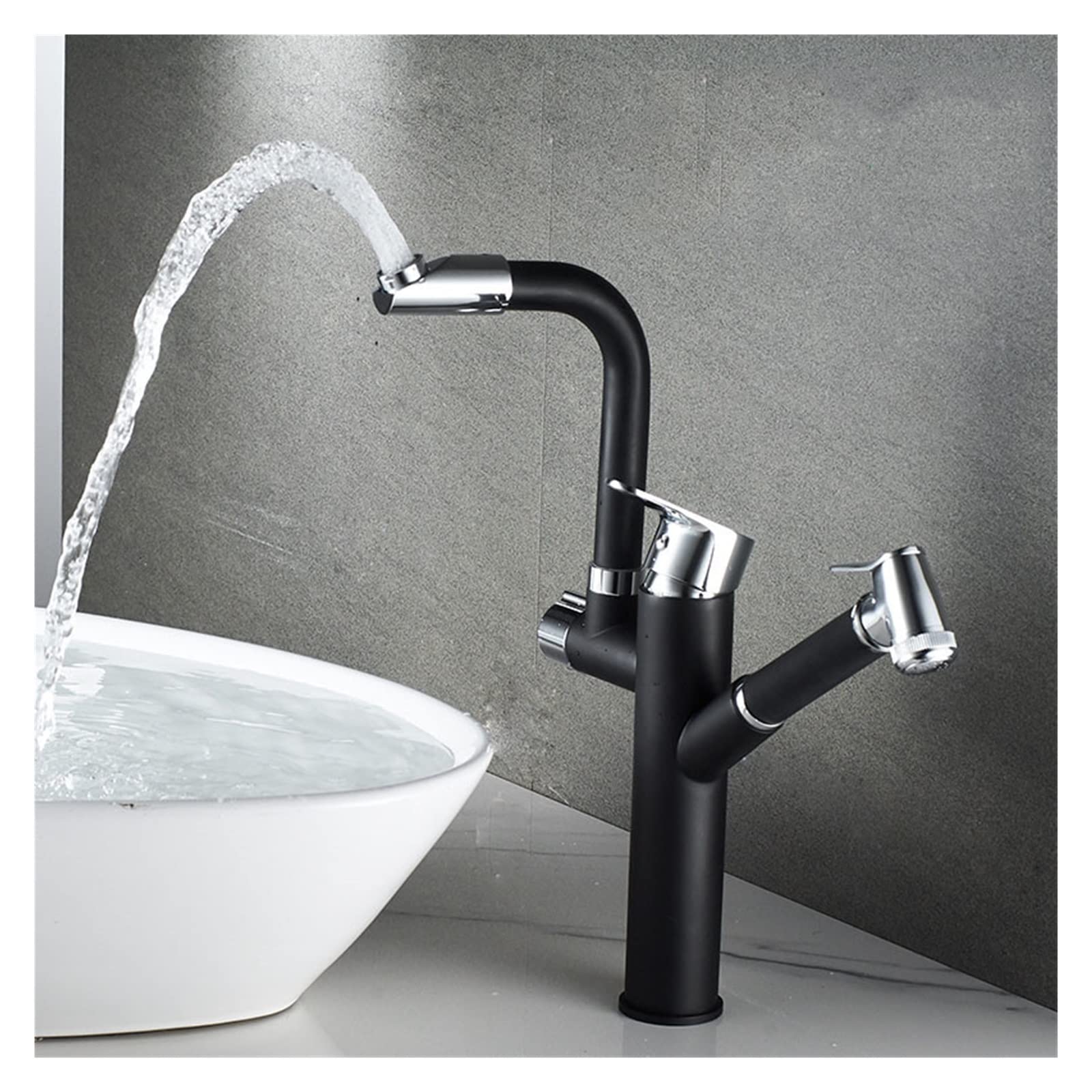 Robinet de lavabo noir de salle de bain mitigeur évier laiton eau chaude et froide