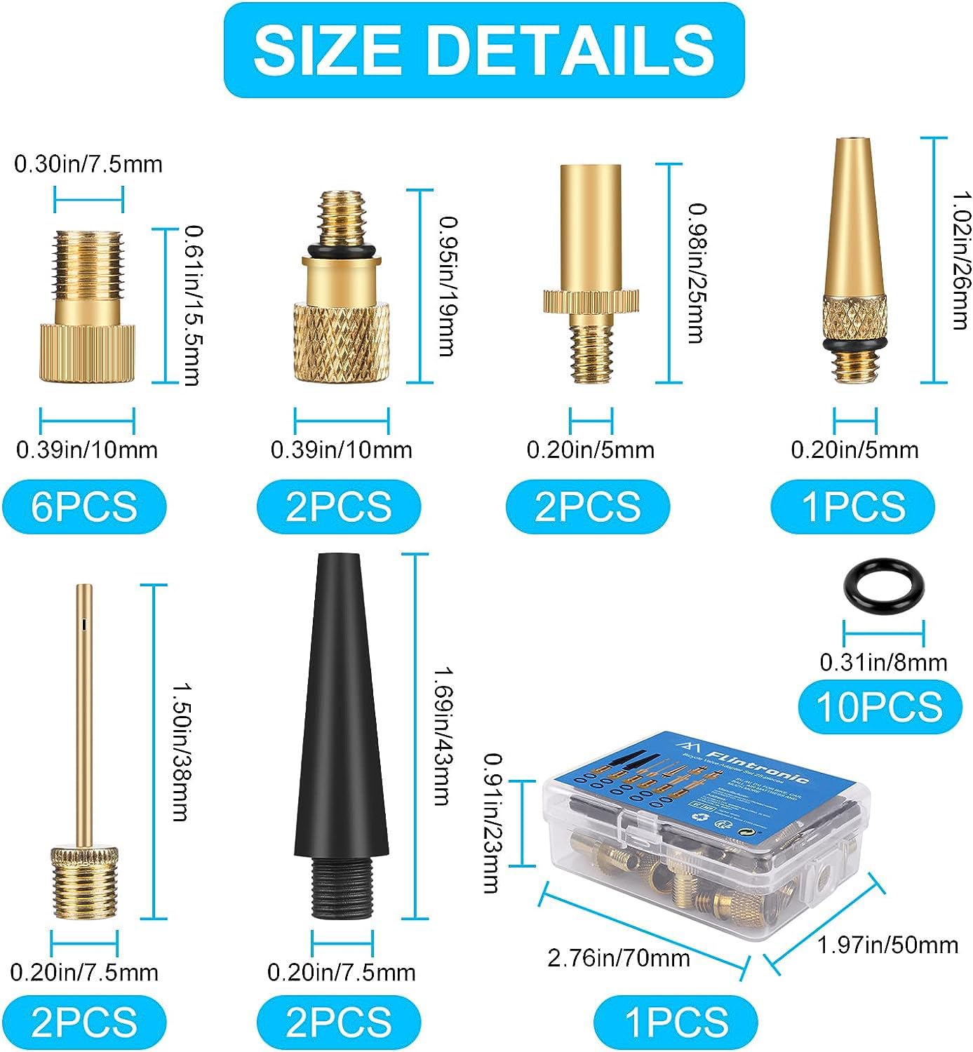 SABIR Adaptateur de Pompe à Vélo, 12 Pièces Adaptateur de Valve de Vélo SABIR Adaptateur de Pompe à Vélo, 12 Pièces Adaptateur de Valve de Vélo