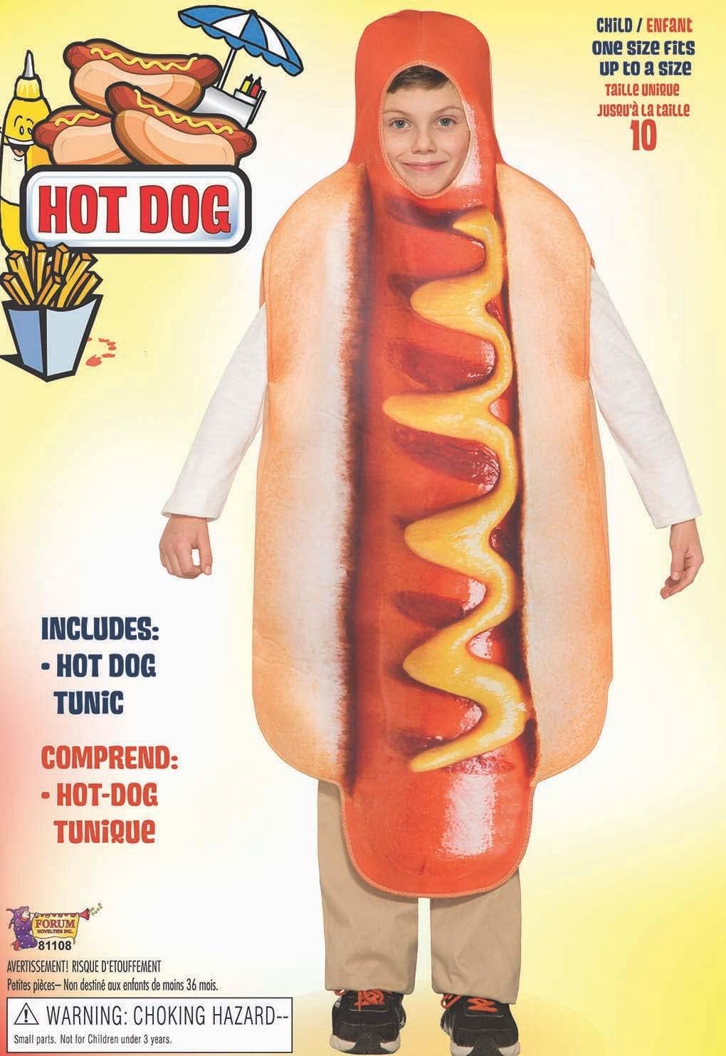 Forum Novelties Child's Hot Dog Costume Tunic, As Shown, One Size