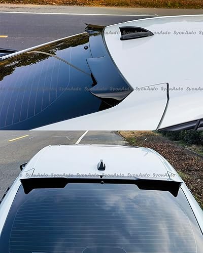 Miniatura 6 de Se adapta a Honda Civic Hatchback 2022-2026 negro brillante trasero techo alerón ala visera