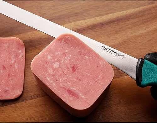 Miniatura 8 de YOUSUNLONG Cuchillo para rebanar Cuchillo de jamón 10" (254 mm) - Hoja de acero de molibdeno de alto carbono - Cortador de carne y jamón estilo