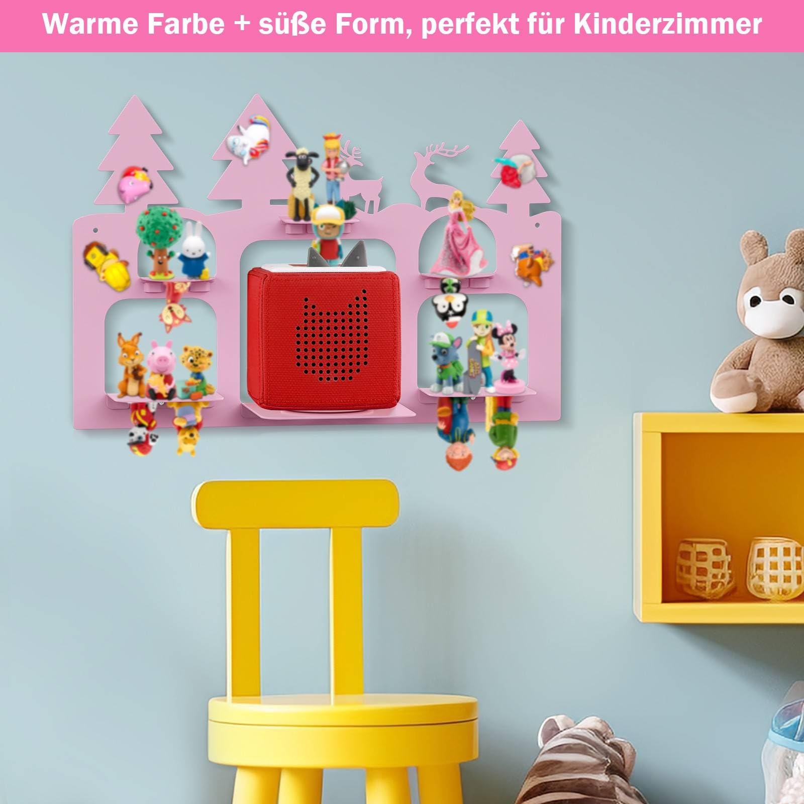 Étagère Murale Magnétique En Bois Forme Nuage Pour Figurines Tonies – Rangement Enfant, Facile à Poser - 9