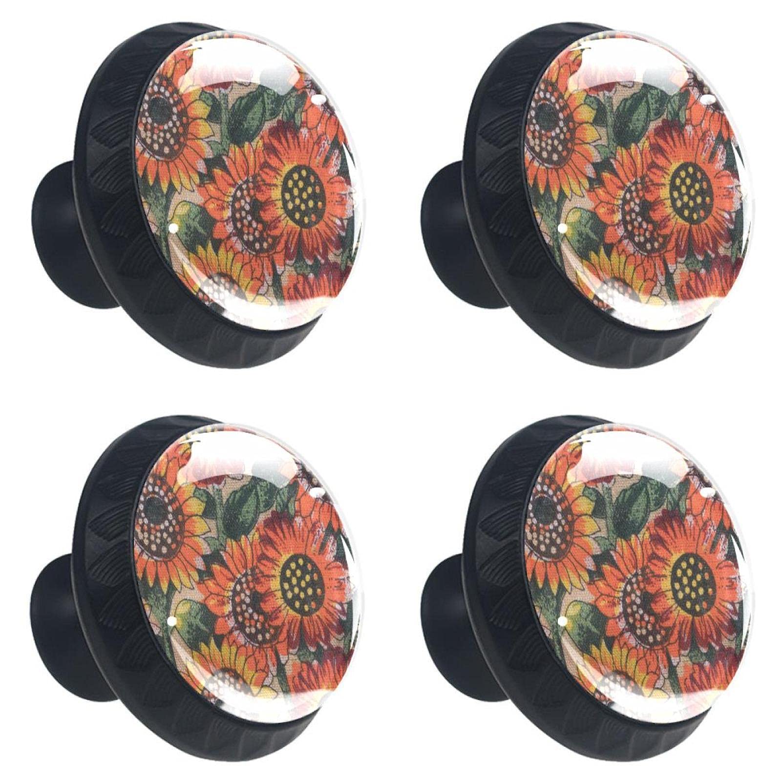Boutons de tiroir en cristal 30 mm motif tournesol : changez l'aspect de vos commodes