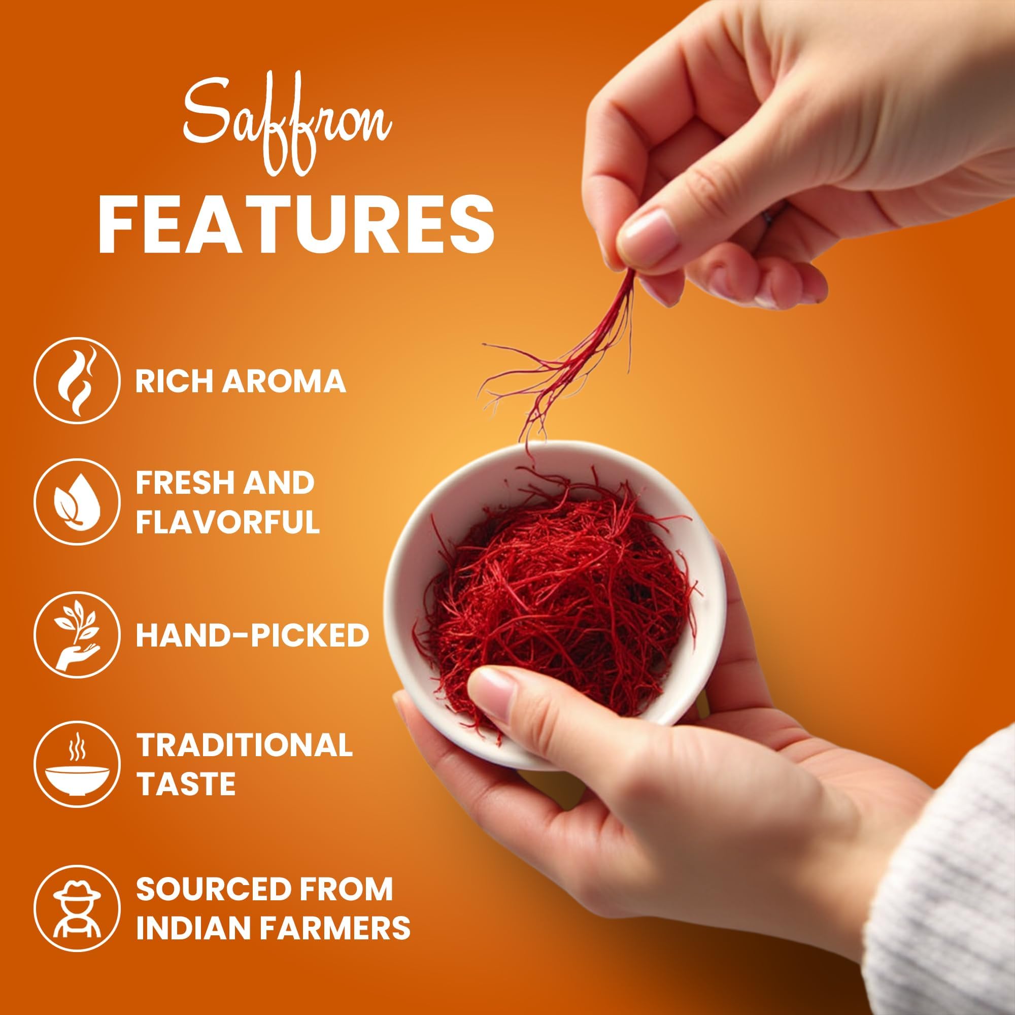 Chukde - Kesar (0.03 OZ) - Saffron - Rich Flavor and Aroma - Ideal for Enhancing Dishes, Desserts, and Beauty Treatments - Ideal For Culinary, Health, and Skincare Applications - 1 Gm - Image 5 thumbnail