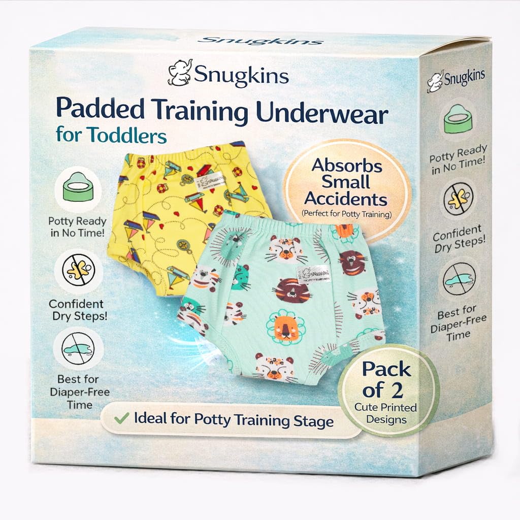 Snugkins Padded Underwear for Babies and Toddlers 4-5 years with 4 Layers of Cotton Padding Potty Training Pull Up Pant & Diaper-Free Time Pack of 2-image-20
