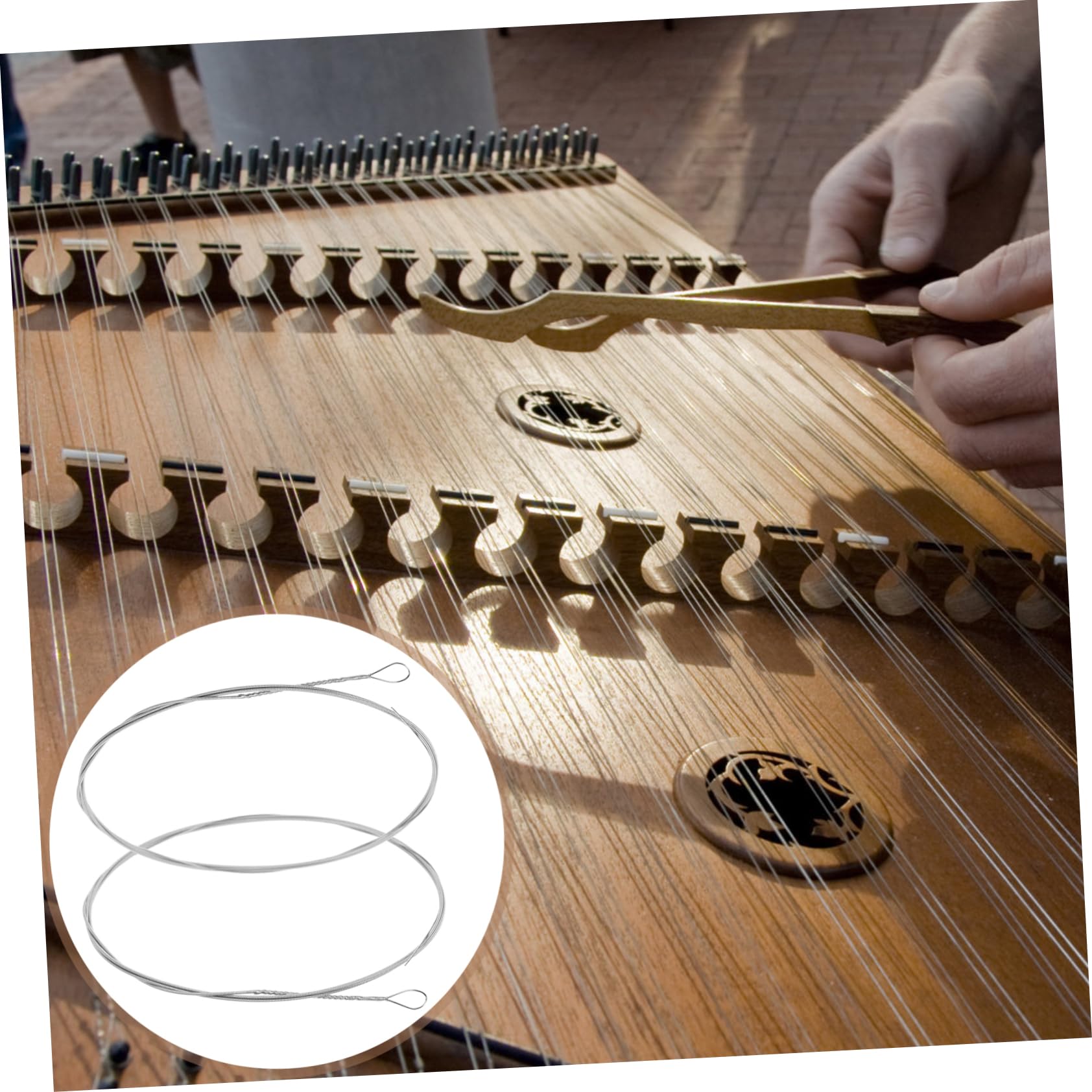 ULDIGI Dulcimer String Accessories 2pcs Steel Strings Replacement for Dulcimer Instruments