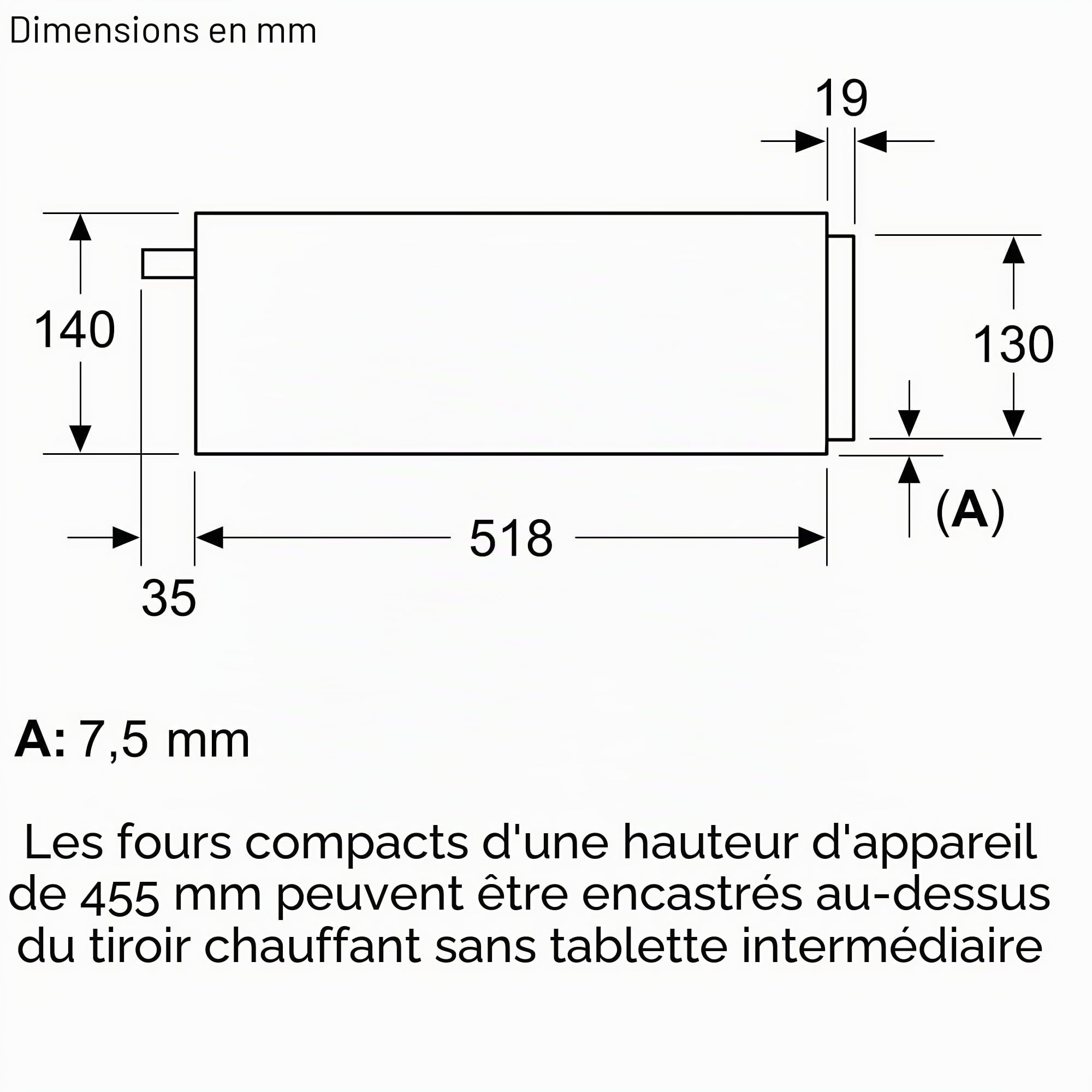Tiroir Chauffant 14cm Noir - N24HA11N1