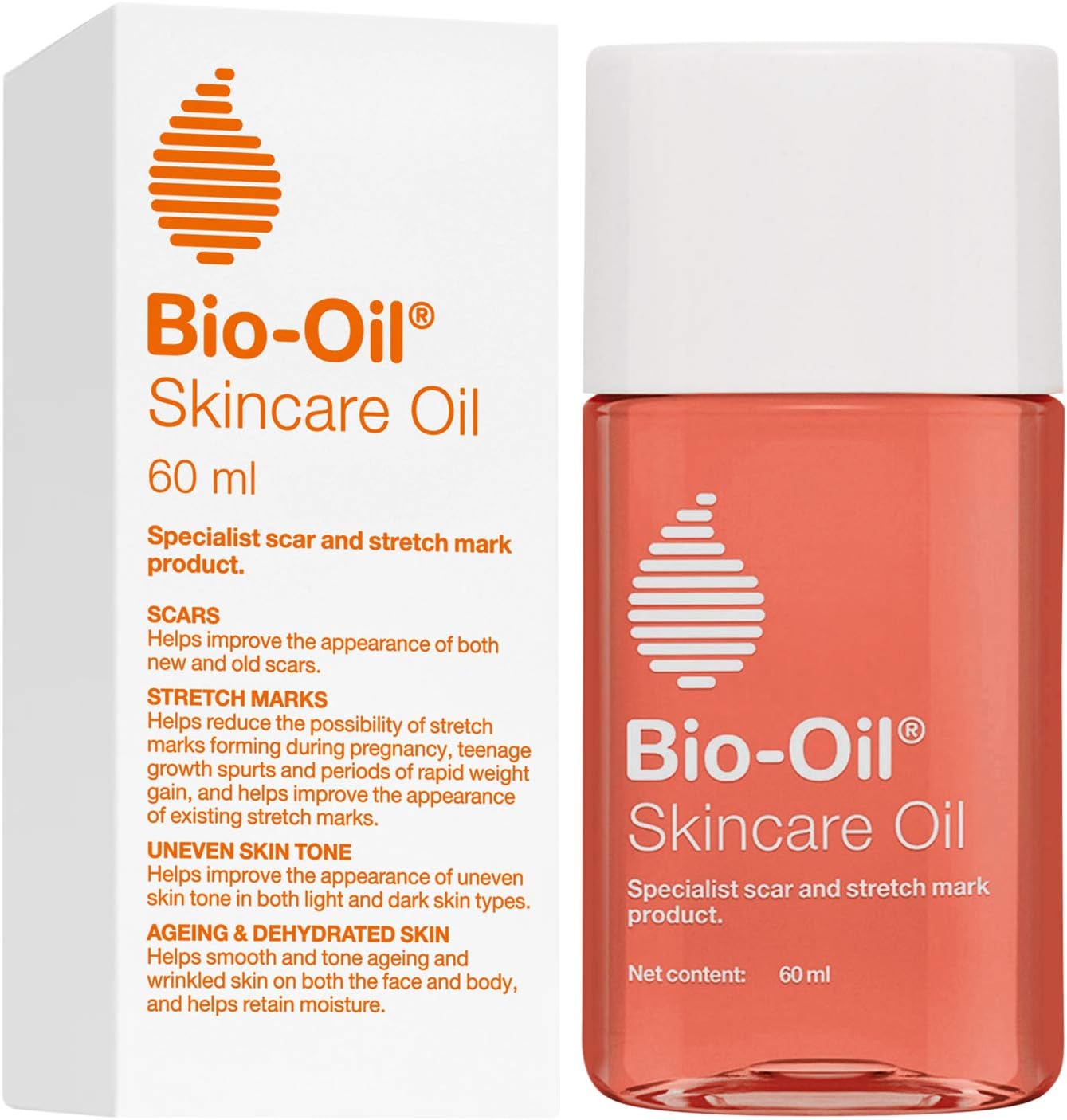 Bio-Oil 60 ml (Specialist Skin Care Oil - Scars, Stretch Mark, Ageing, Uneven Skin Tone), white,803690