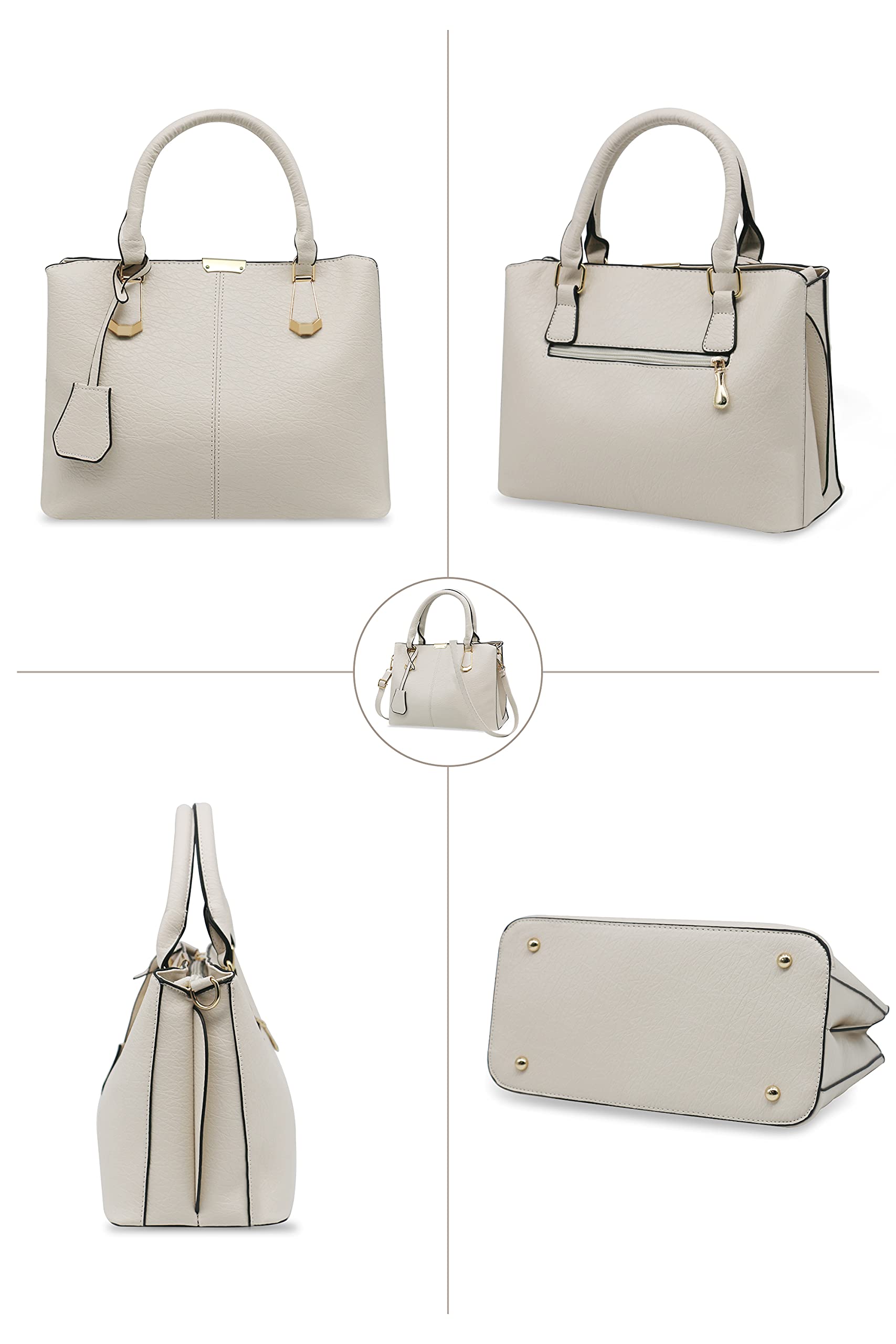 Pahajim Bolsos Bandolera Mujer Bolso de Mano Ajustables PU Piel Tote Bag Bolso Elegante Mujer para Trabajo Diario Vida