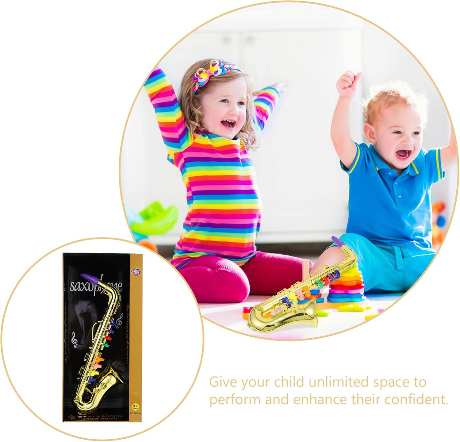 generic Kids Saxophone Toy Saxophone Model Copper Gilded Instrument Ornaments Musical Wind Instruments Home Craft Decorations : Toys & Games