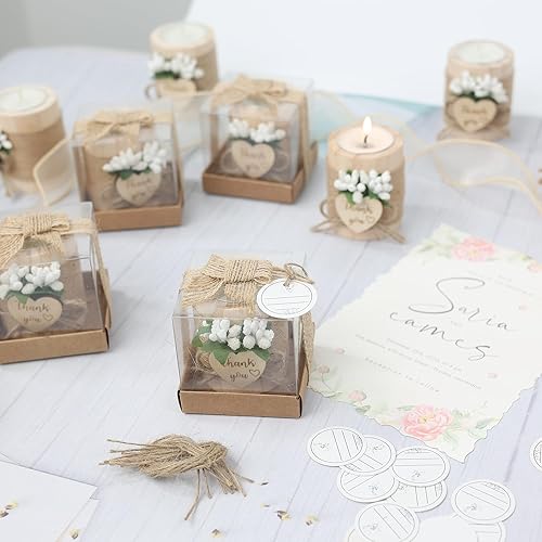 Miniatura 2 de Juego de 50 portavelas de madera para bodas, regalos de invitados, regalo de compromiso, recuerdos de regreso de invitados, regalos de despedida de
