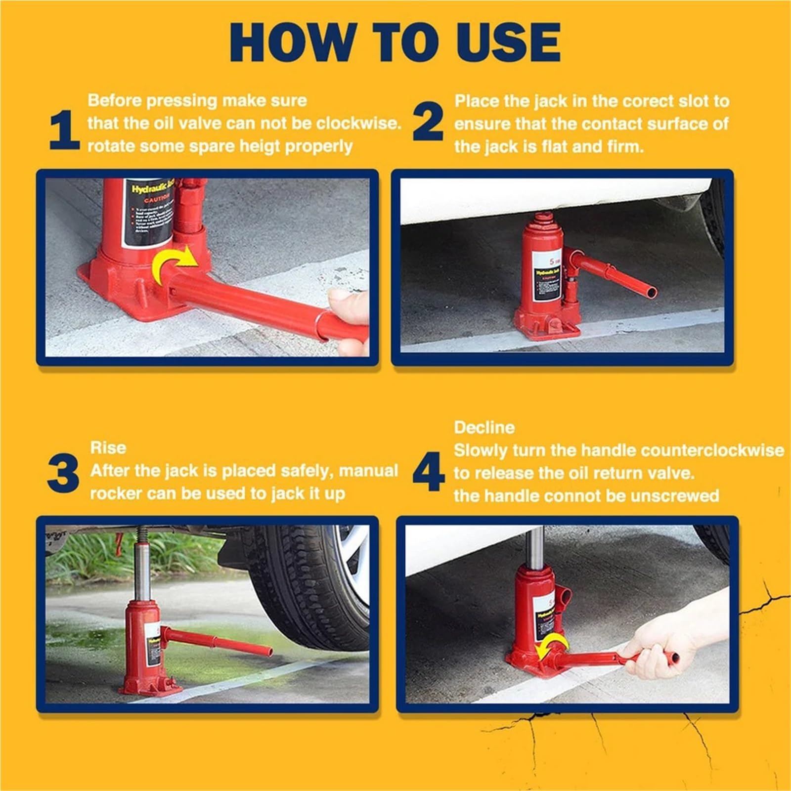 Accessori cric per Martinetti per Auto da 2/5/10 tonnellate Strumenti Martinetto per Bottiglia saldato Martinetto Idraulico per Bottiglia per Auto per Riparazione Camper cric per Auto(5 TON)