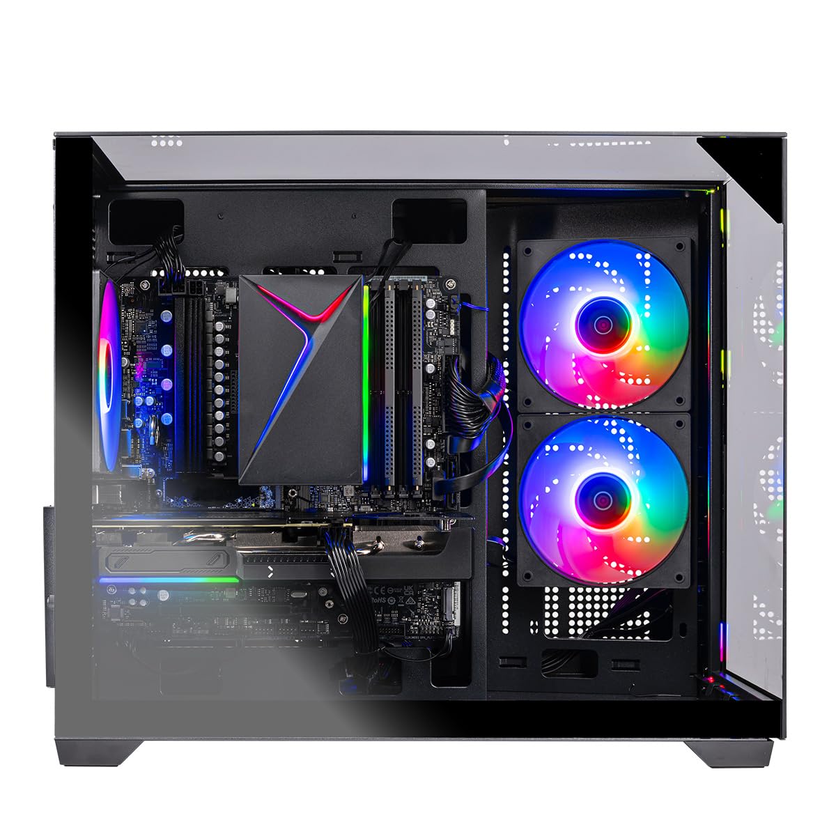 Skytech Gaming Crystal Desktop PC, Ryzen 5 5500 3,6 GHz (4,2 GHz), NVIDIA RTX 3050 6GB, 1TB NVMe SSD, 16 GB DDR4 RAM 3200, 650 W Gold PSU, WLAN, Win 11
