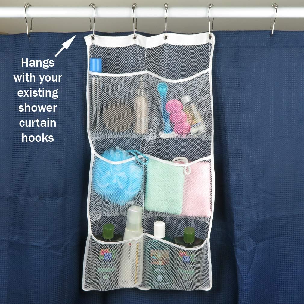 Evelots Mesh Shower Caddy-Organizer-6 Pockets-Shampoo-Soap-Razor-Quick Dry