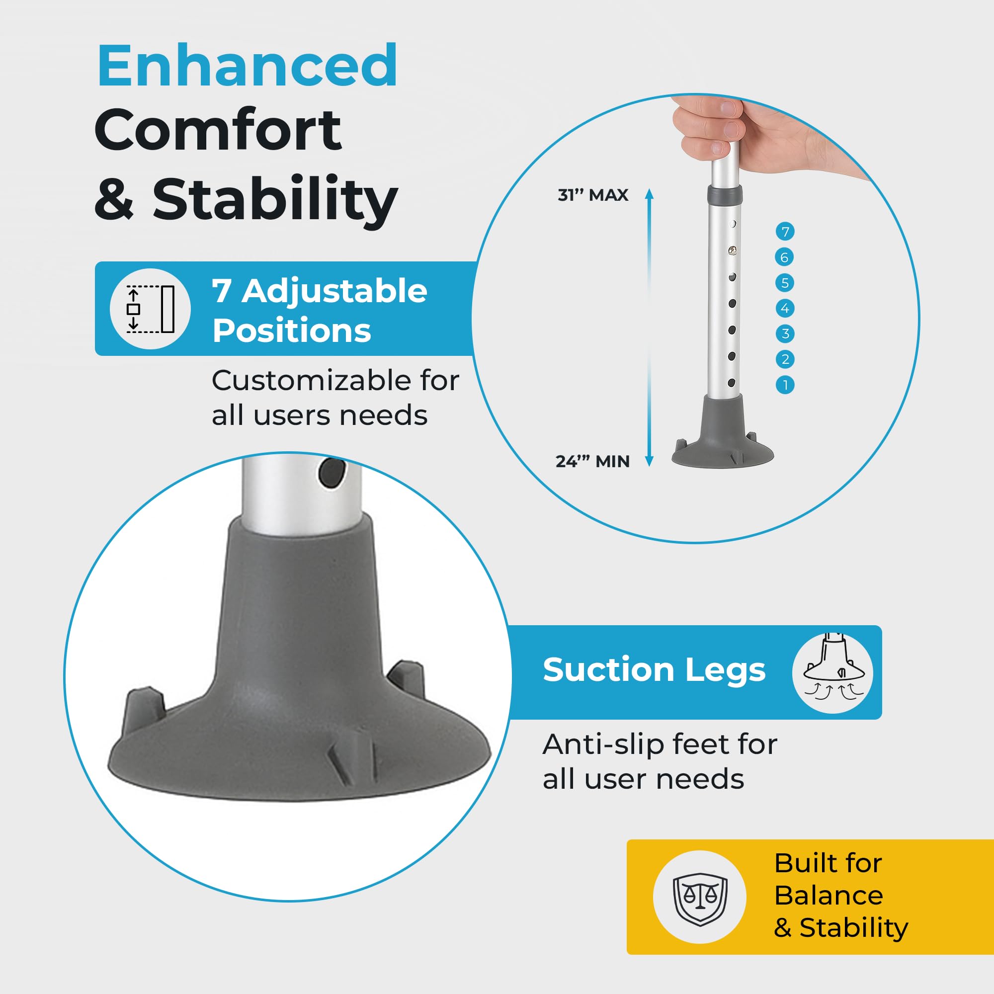 Toilet Safety Rails - Adjustable Support for Seniors -5