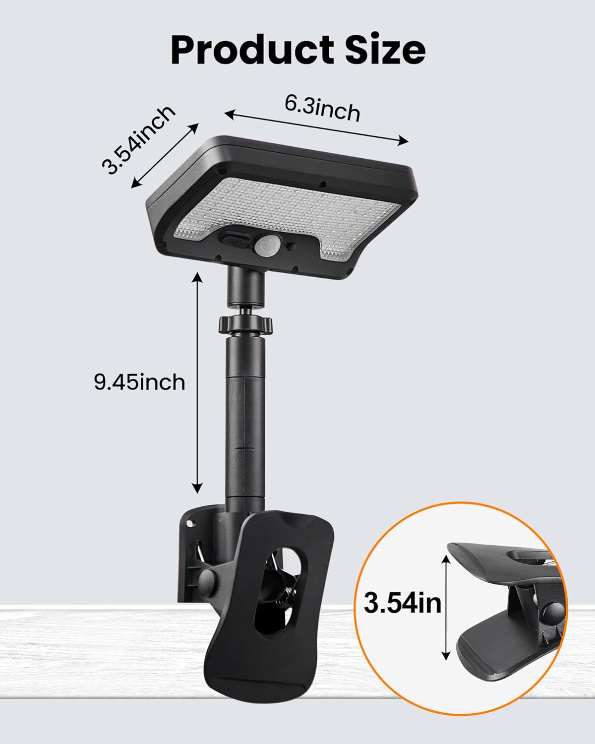 Clip On Solar Lights Outdoor, Motion Sensor Outdoor Lights, 92 LEDs 600LM Solar Fence Lights Outdoor Waterproof,Security Lights for Fence, Deck, Gutter (4, Black-3000K/4000K/6000K)