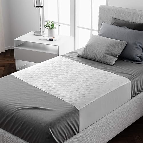 Miniatura 10 de Lynmark Almohadillas de cama lavables, antideslizantes, impermeables, con pliegues extralargos, ultra absorbentes, de algodón, con certificación