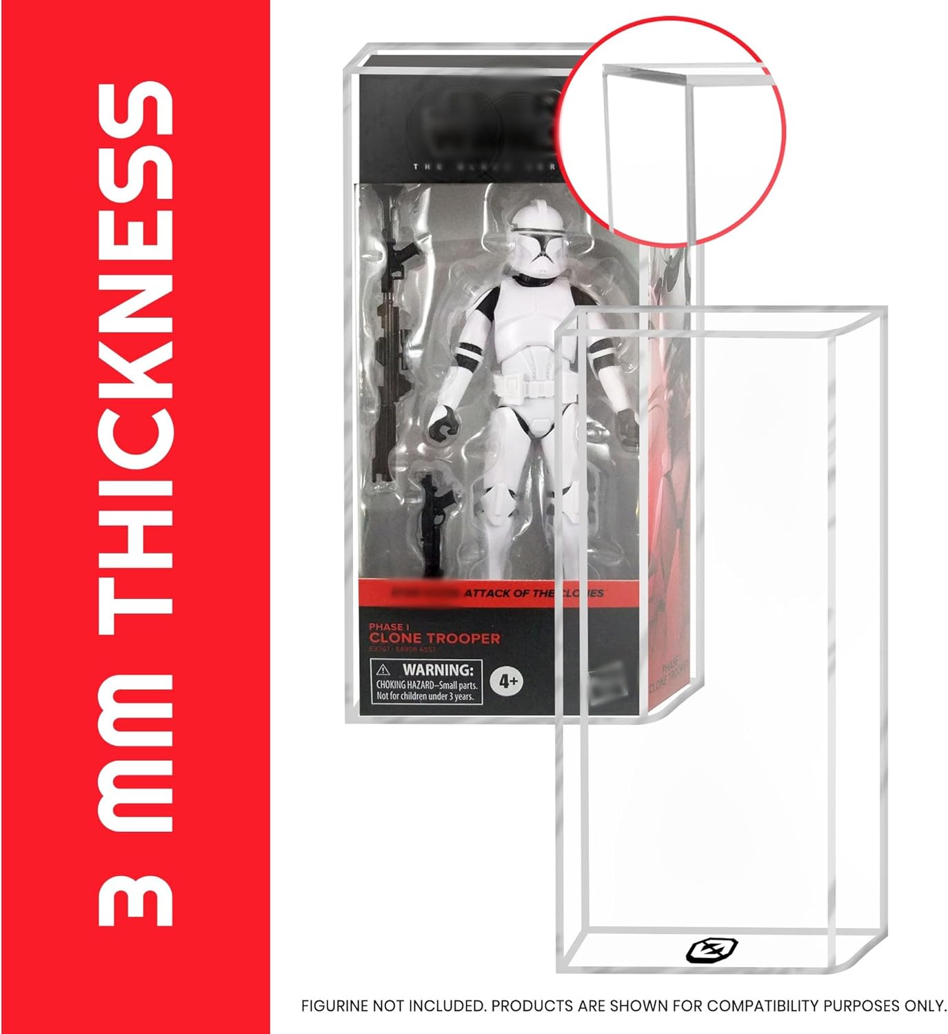 EVORETRO Action Figure Display Case Protector Compatible with Hasbro Star Wars 2020 Black Series Angled Box 6-inch Action Figure, 2-Pack, Anti-UV Thick Durable Clear Acrylic Box, Long Lasting Quality.
