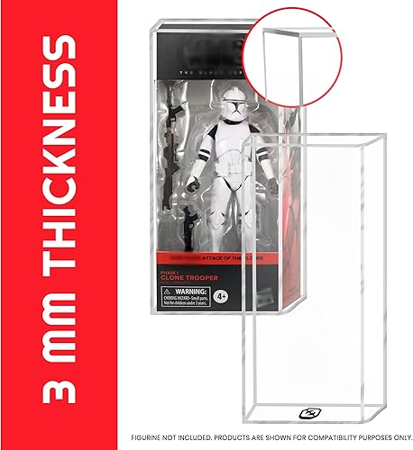 Miniatura 4 de EVORETRO Estuche de exhibición para figuras de acción Compatible con Hasbro Star Wars 2020 Serie Negra Caja inclinada para figuras de acción de 6