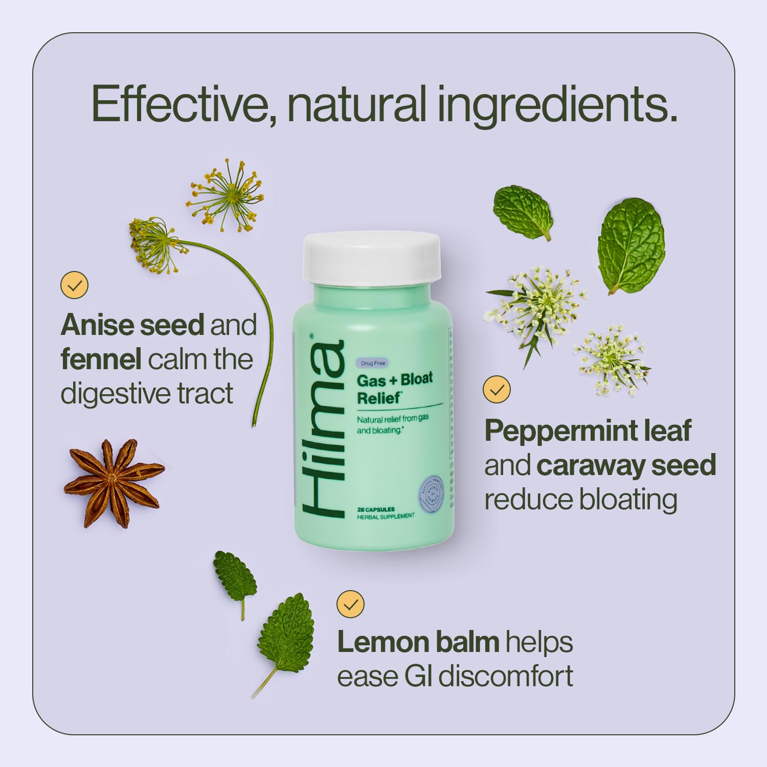 Hilma Gas and Bloating Relief, 50 Vegan Capsules — Amazon image 4