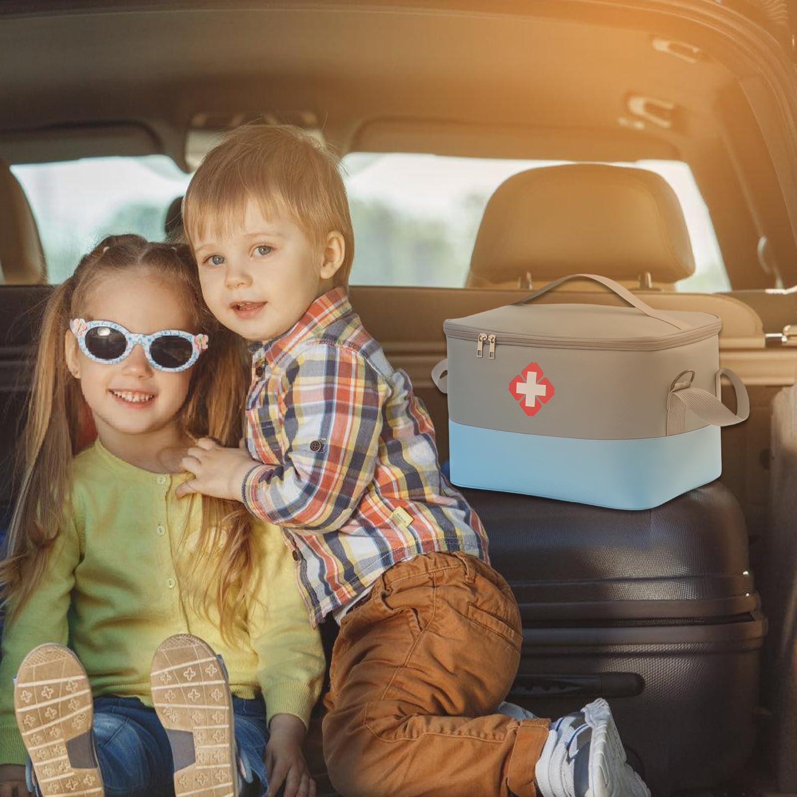 Medikamententasche Reise Große Kapazität Reiseapotheke Tasche Leer Medizintasche Wasserdichte Medikamenten Notfalltasche Erste Hilfe Tasche Medizin Aufbewahrungstasche Tragbar für Home Office Reise